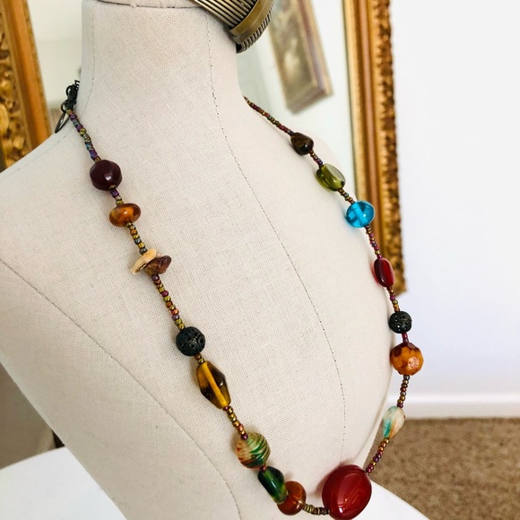 Vintage Modernist Bracelet & Glass Necklace - Picture 4 of 15